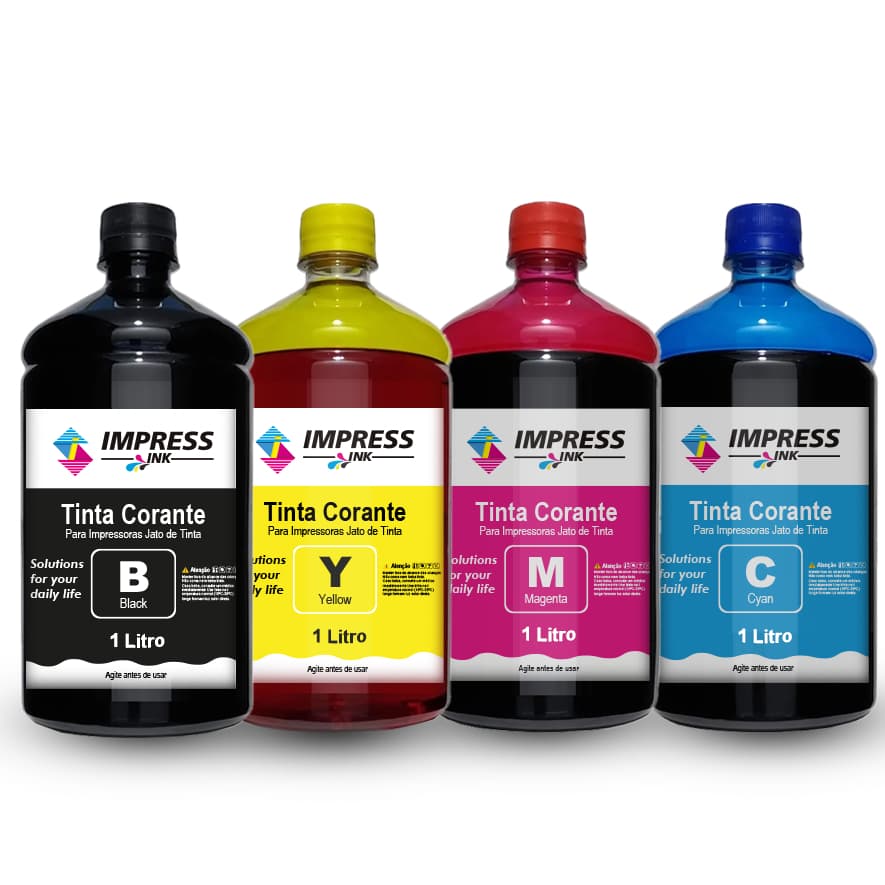 Kit 2 Litros Tinta Para Epson Impressoras Multifuncional EcoTank L3210 L3110 L3150 L3250