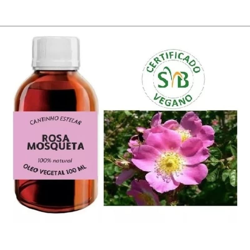 Óleo Vegetal de Rosa Mosqueta 100% Puro Vegano Prensado a Frio 100ml