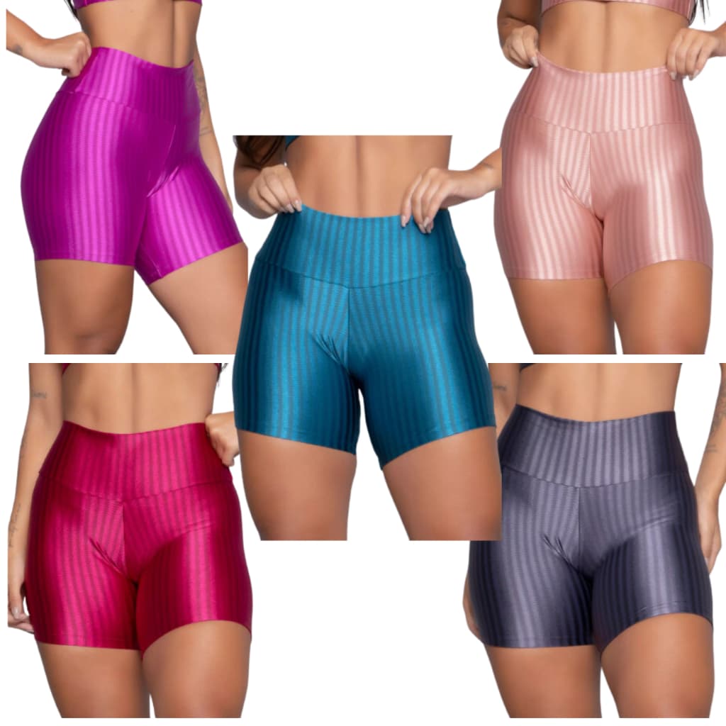Kit 5 Shorts Legging  3d fitness Modeladora Ideal Para Academia e Ginastica