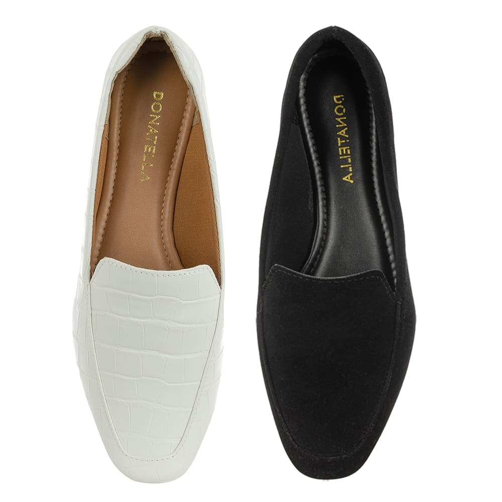 Kit 2 Pares Mocassim Feminino Liso Oxford Sapatilha Classico Novo Confort Camurça Preto