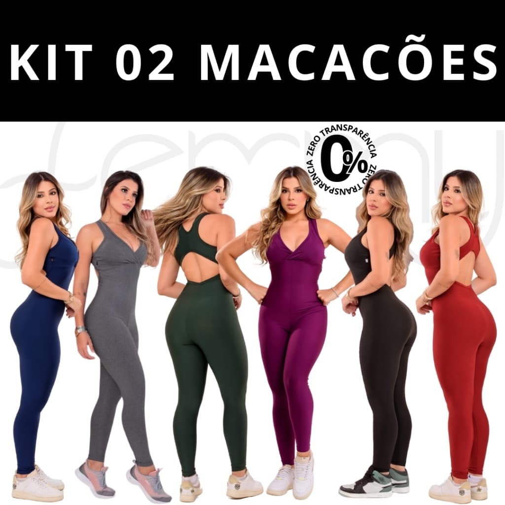 KIT 2 Macacão Longo Legg  Fitness Academia (BOJO REMOVÍVEL) EXCELENTE QUALIDADE