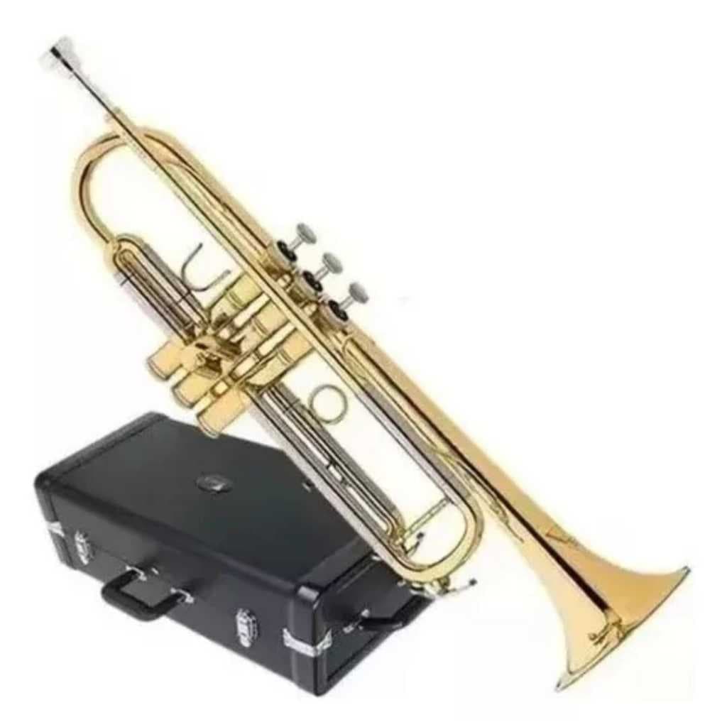 Trompete Eagle Em Sib Tr504 + Case E Bocal Cor DouradoT