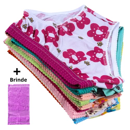 Kit 10 Calcinha Estampada Infantil