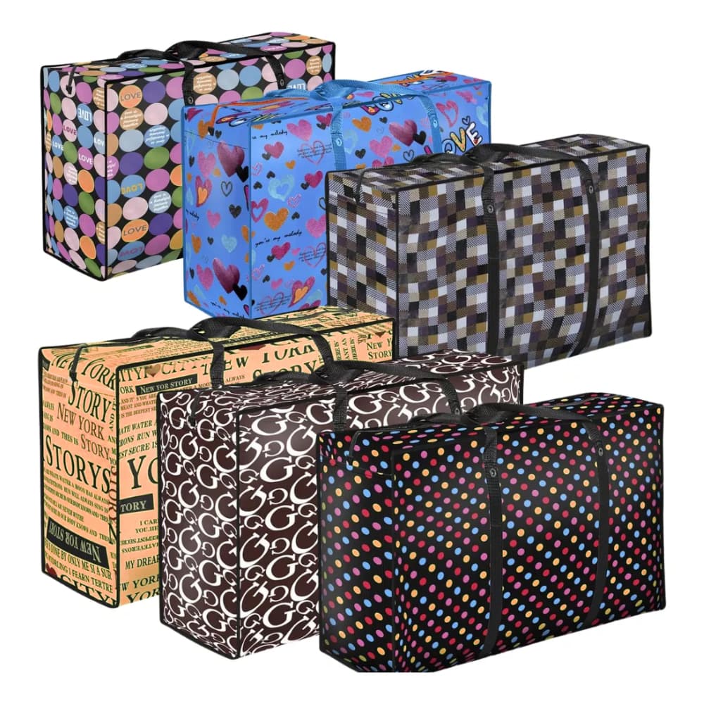 Sacola Retornável Gigante Ecobag Plástica Com Zíper Resistente