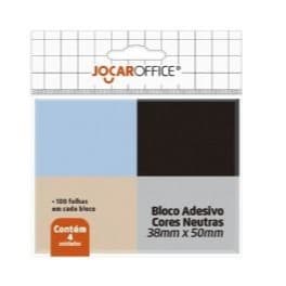 Kit com 4 Mini Blocos Adesivos Cores Neutras Jocar Office