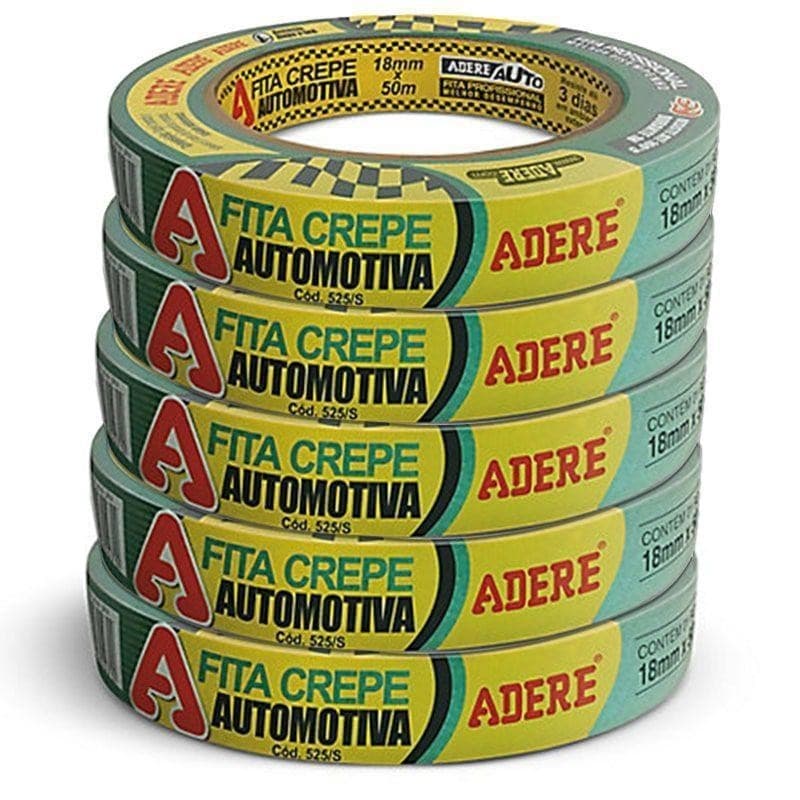 Fita Crepe Automotiva Verde 18mmX50m Adere 5/10 Unidades