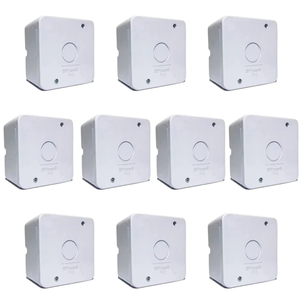 Kit 10x Caixa de Proteção Organizadora de Sobrepor para Câmera de Segurança Cftv Stilus - 2505