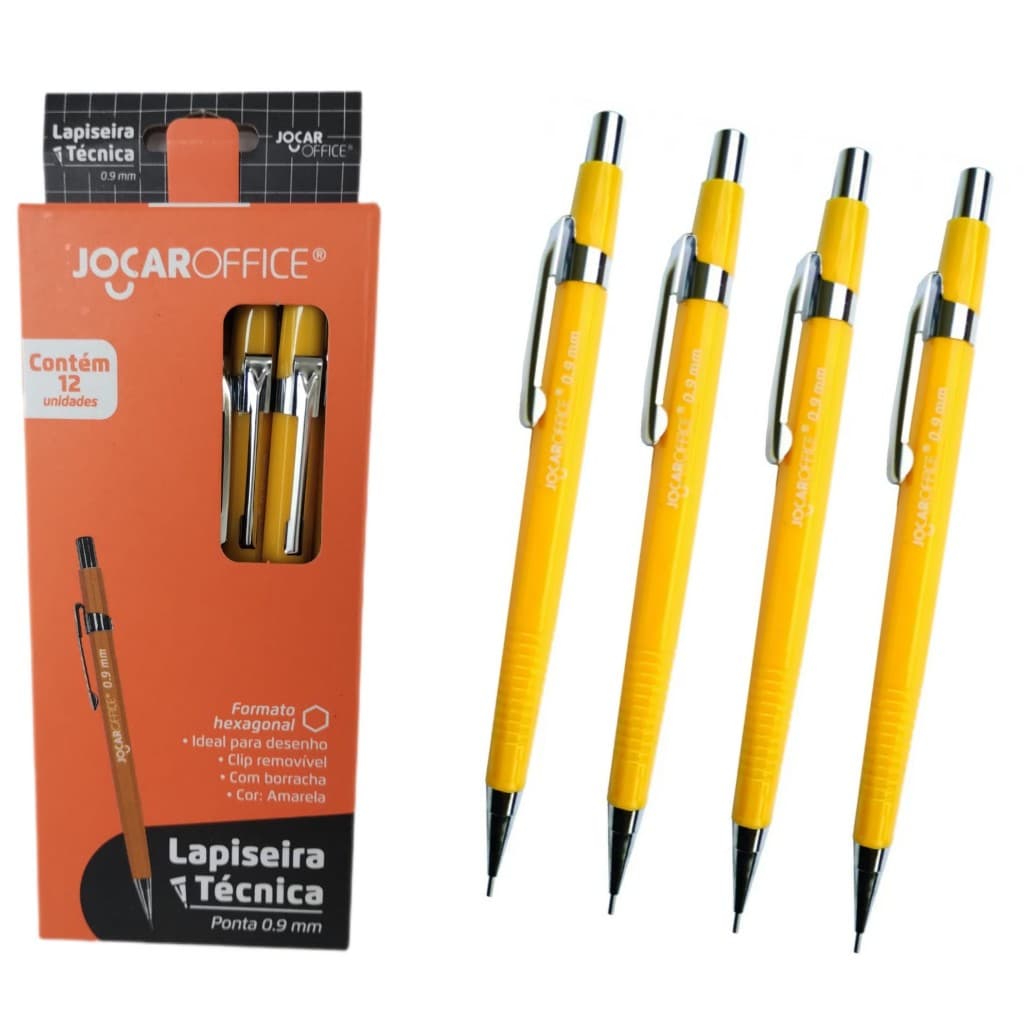 98029 - Lapiseira Técnica Hexagonal 0.9mm Jocar Office Amarela