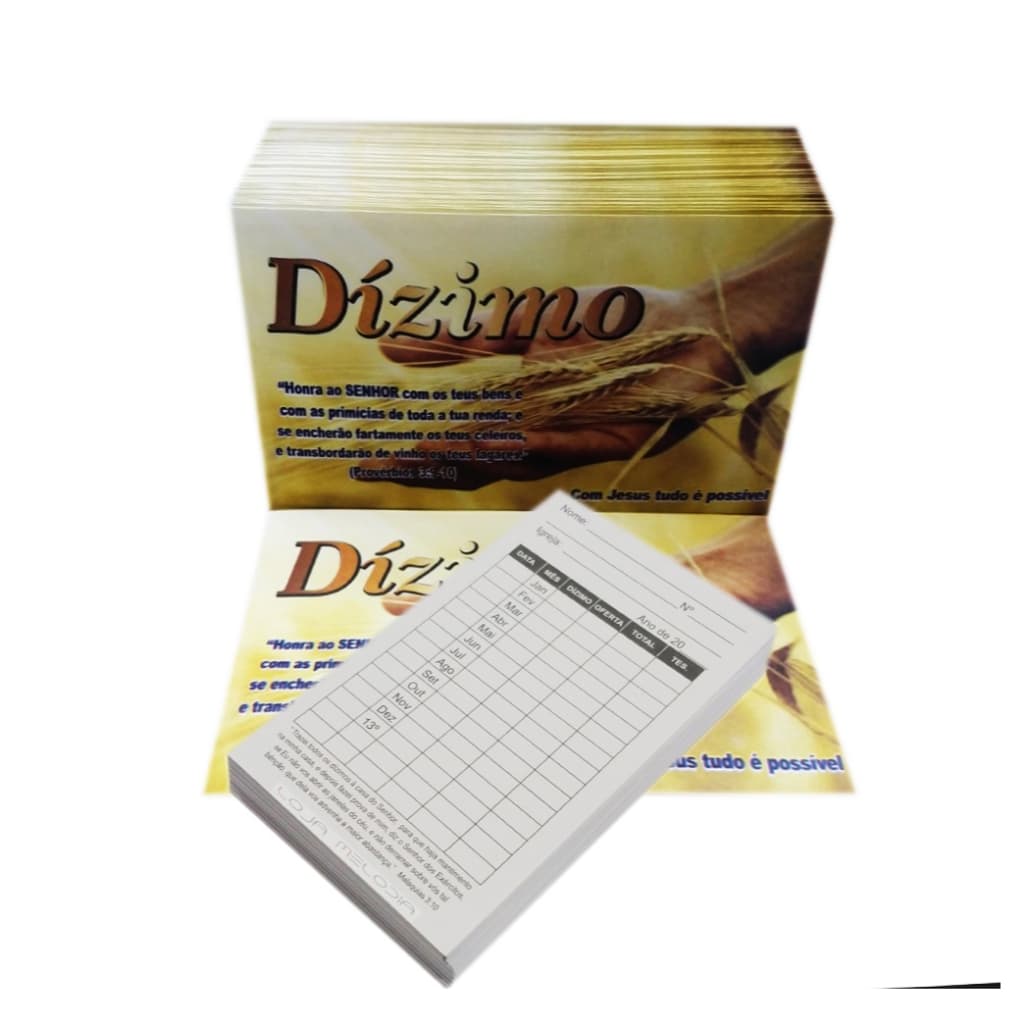 Envelope Para Dízimos E Ofertas + 100 Cartão Branco