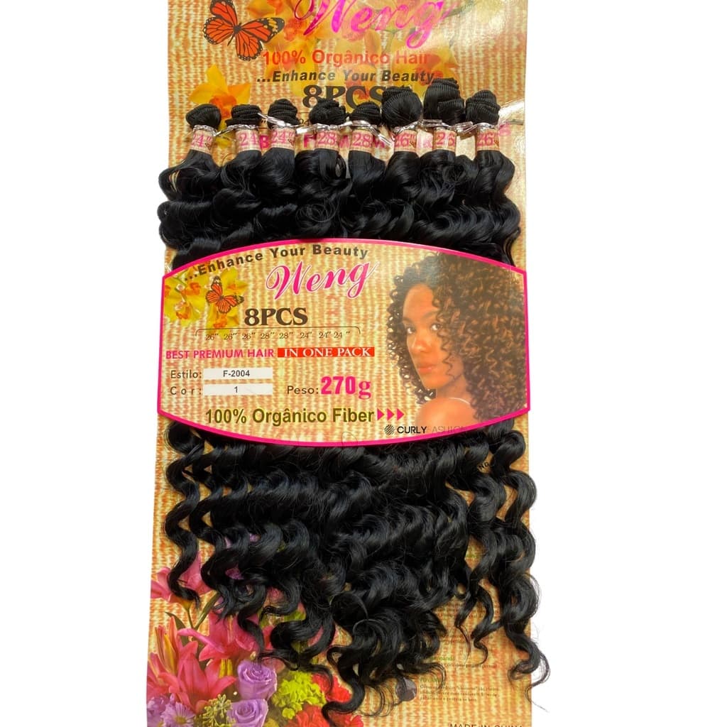 Cabelo Cacheado Orgânico Weng F-2004 70cm 8 Telas Efeito V