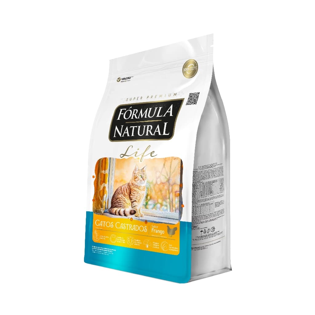 Adimax Ração Fórmula Natural Life para Gatos Castrados Sabor Frango 10,1 KG – Ração Premium para Pets