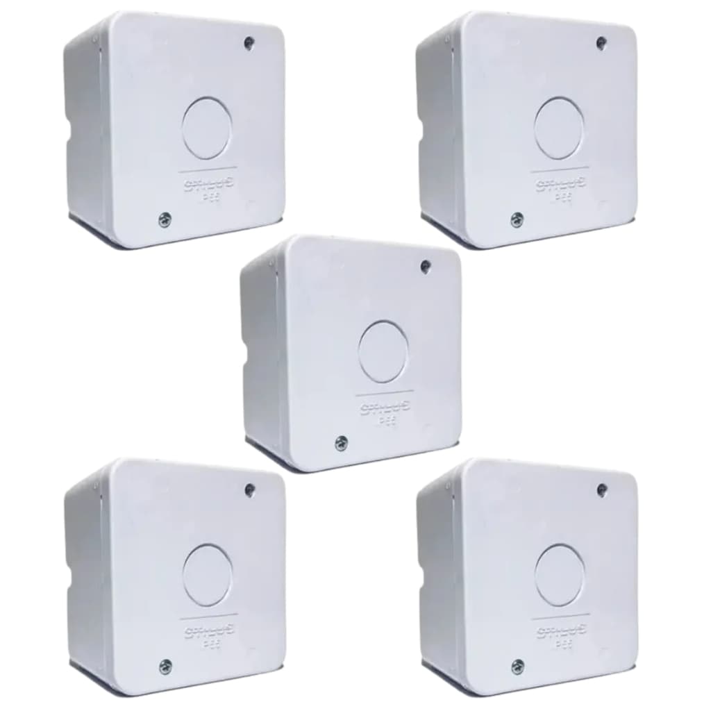 Kit 5x Caixa de Proteção Organizadora de Sobrepor para Câmera de Segurança Cftv Stilus - 2505