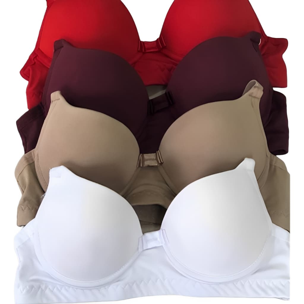 Kit C/4 Sutiã Básico Reforçado Com Bojo Do P Ao Gg Direto da Fábrica