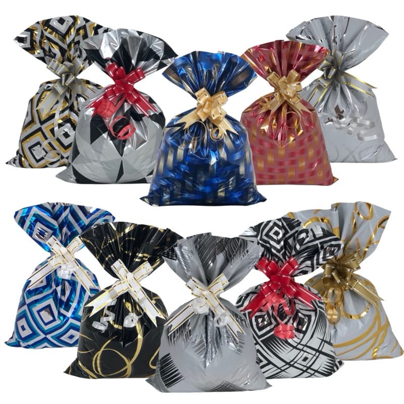 100 Sacos de presente 15x21cm metalizados