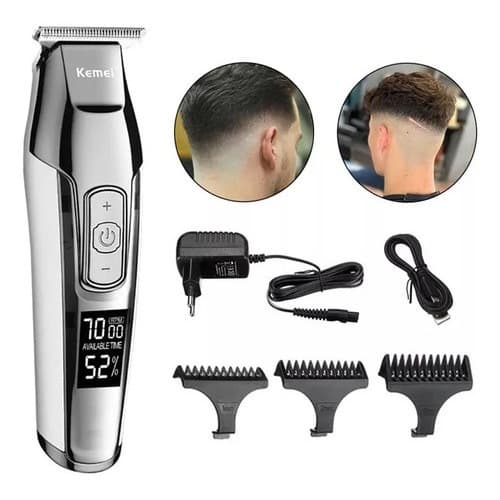 Máquina De Corte Kemei Barber Professional Hair Clipper Lcd Barba Cortador De Cabelo Elétrico 5027