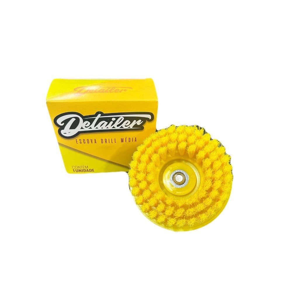 Escova Drill Média Cerdas Média M14 + Adaptador Furadeira