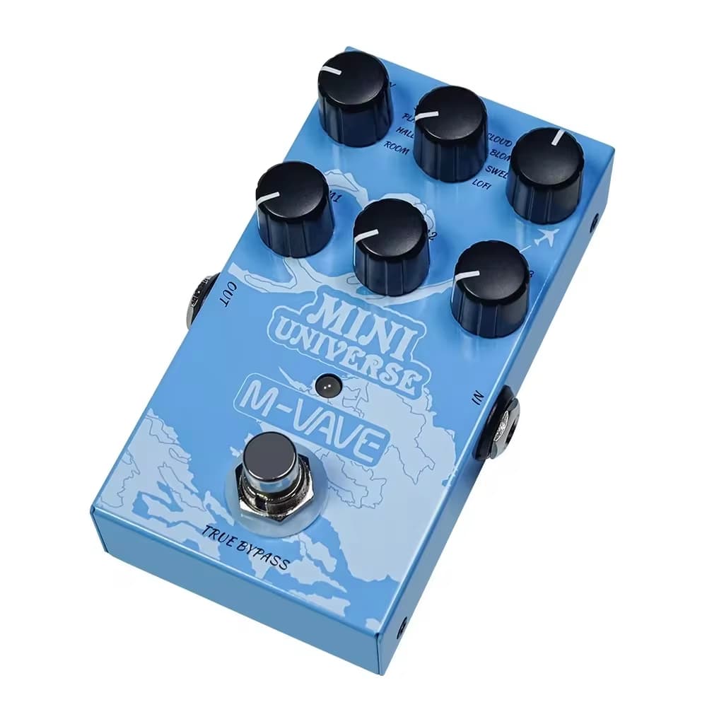 Pedal de efeito para guitarra M-VAVE Pedal de reverberação digital Efeito de reverberação de modelagem digital com