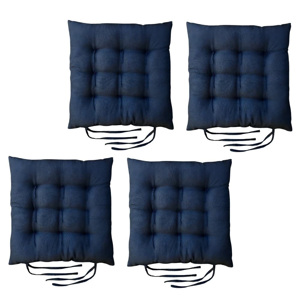 Kit 4 Peças - Almofada Assento Para Cadeira Futon Com Amarril