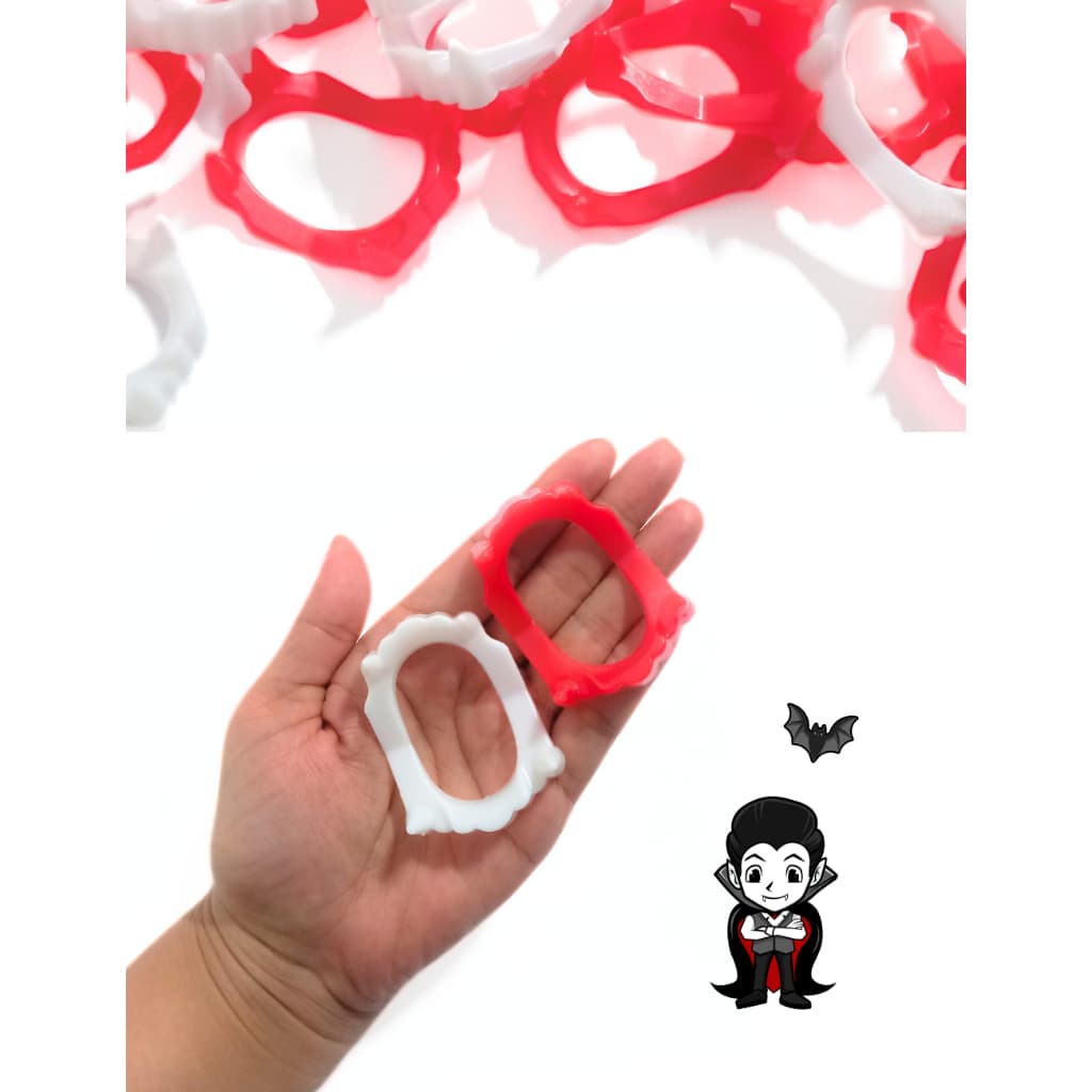 KIT 30 Dentadura Vampiro + 30 Aranha De Brinquedo Falsa P/ Halloween Lembrancinha Aniversario Prenda