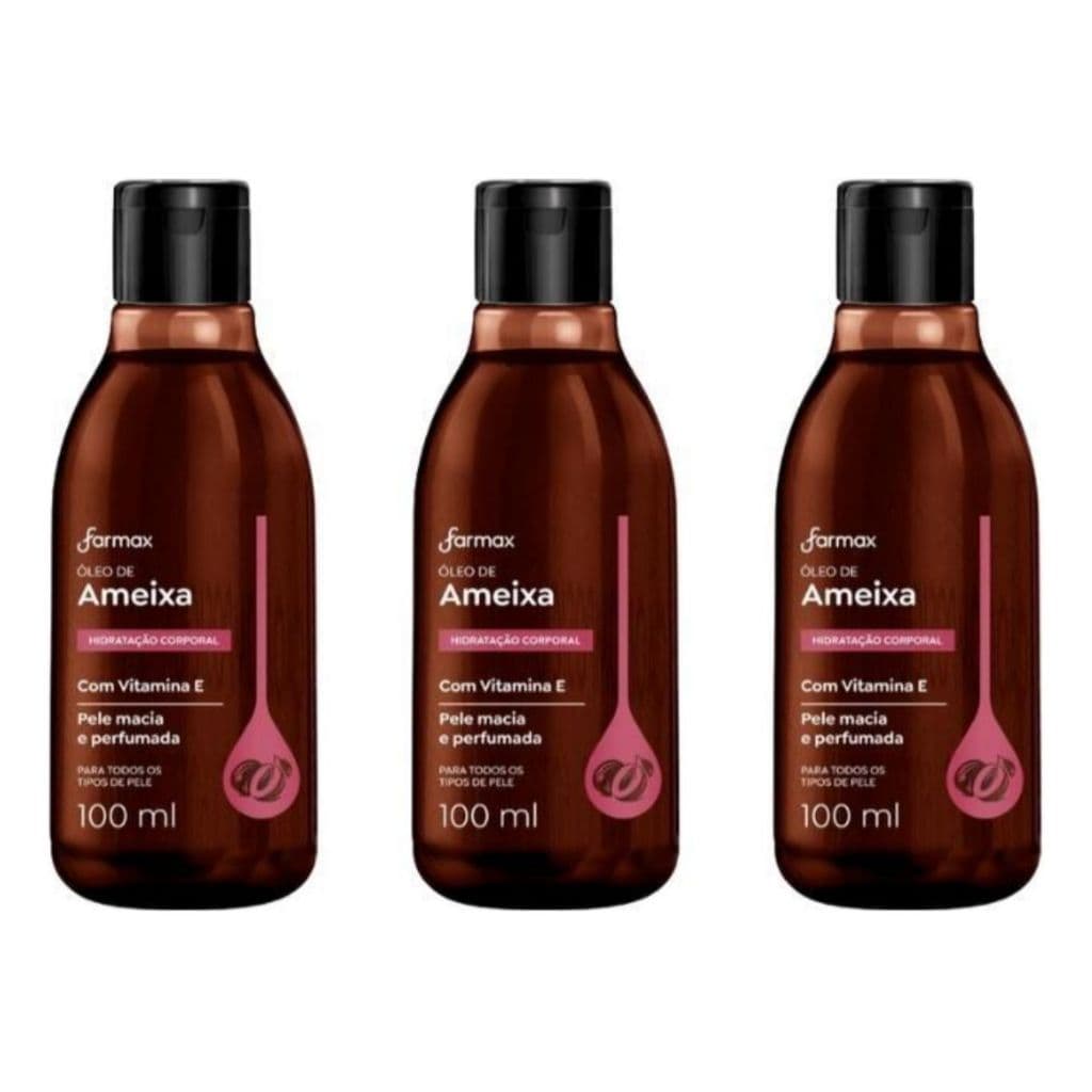 Kit C/3 Óleo Corporal de Ameixa Farmax 100ml