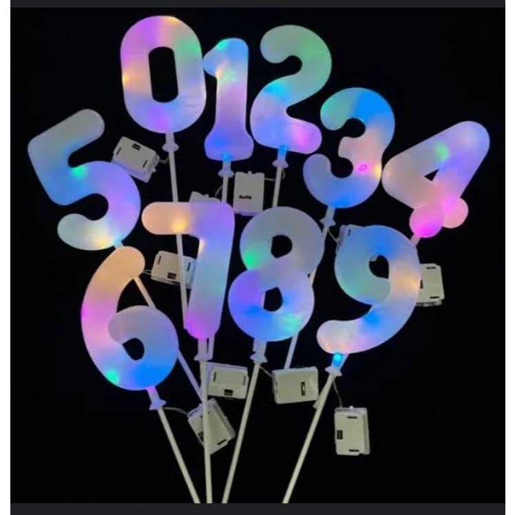 Velas Branca LED 0 1 2 3 4 5 6 7 8 9 para Decoração Enfeite de Festas Aniversários