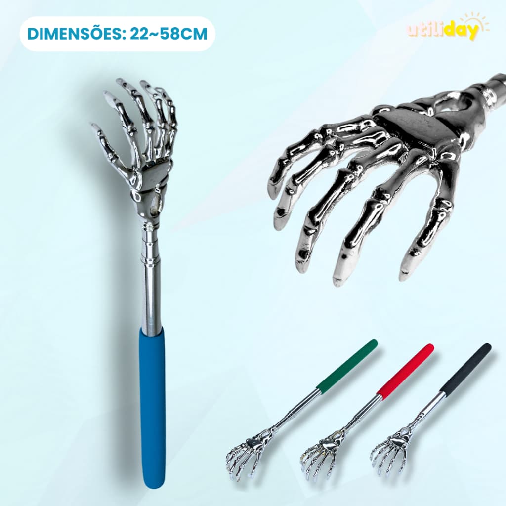 Coçador Regulável Para Costa Metal Caveira Emborrachado Unitário ou Kit c/3  25~58cm