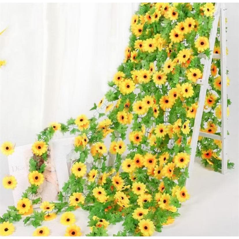 1 Correntes De Mini Girassol Artificial Decoração Casamento 2 metros