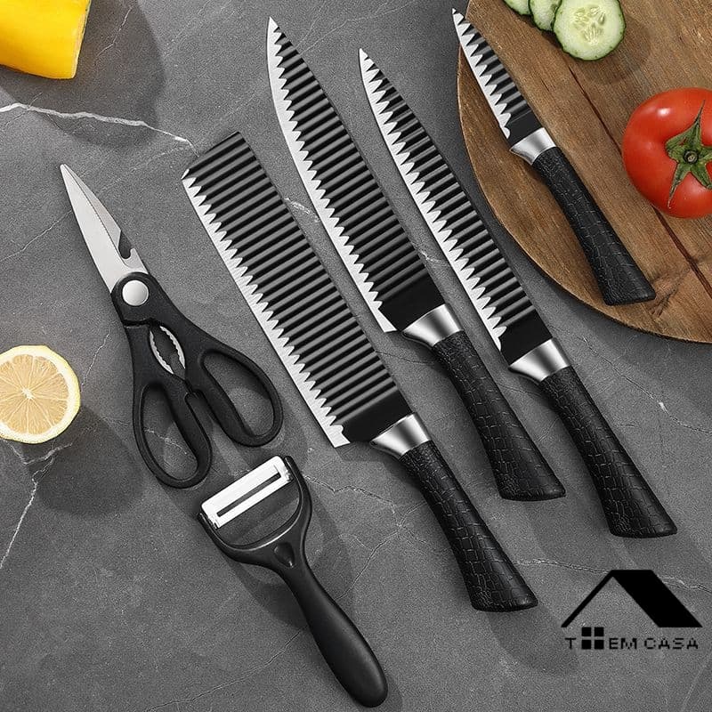 Jogo de facas Cozinha Com Descascador - 6 peças