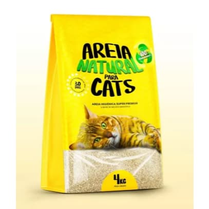 Areia Higiênica Natural Biodegradável Gatos 4 Kg MILHO E MANDIOCA