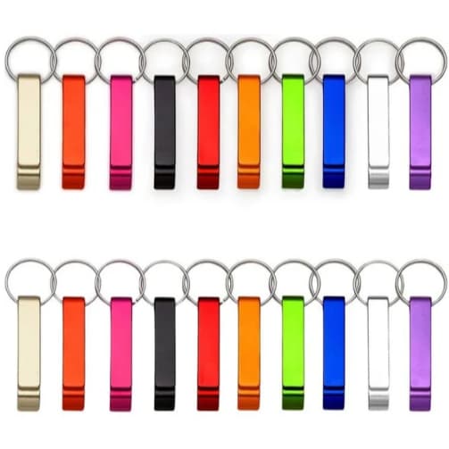 Abridor de Garrafas e Latas Metálico NÃO PERSONALIZAMOS Pacote c/ 100pçs Chaveiro Abridor de Bebidas PCT