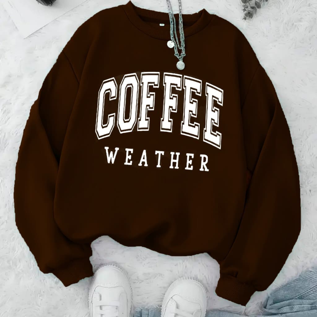 Moletom Careca Coffee Weather Gola Redonda Casaco Masculino Feminino Flanelado Frio Algodão Blusa