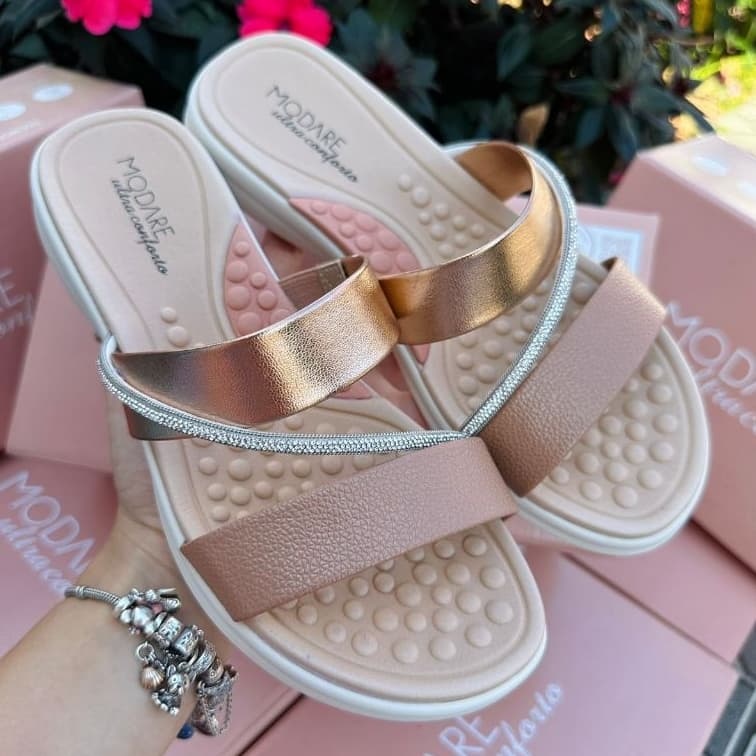 Sandalia Modare Original Palmilha Confort Ortopedica Chinelo Rasteira