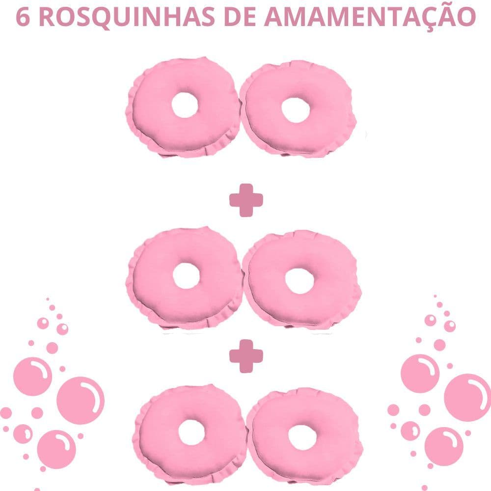 Kit 6 Rosquinhas De Amamentação absorvente para Seios Peito Lavável Macia Algodão Várias Cores