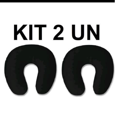 kit 2 Almofadas Apoio De Pescoço C/Zíper Em Forma De U Travesseiro De Viagem algodao