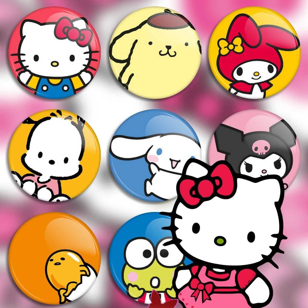 Bottons Hello Kitty e Amigos Sanrio broche alfinete boton bottom button pin hello kitty