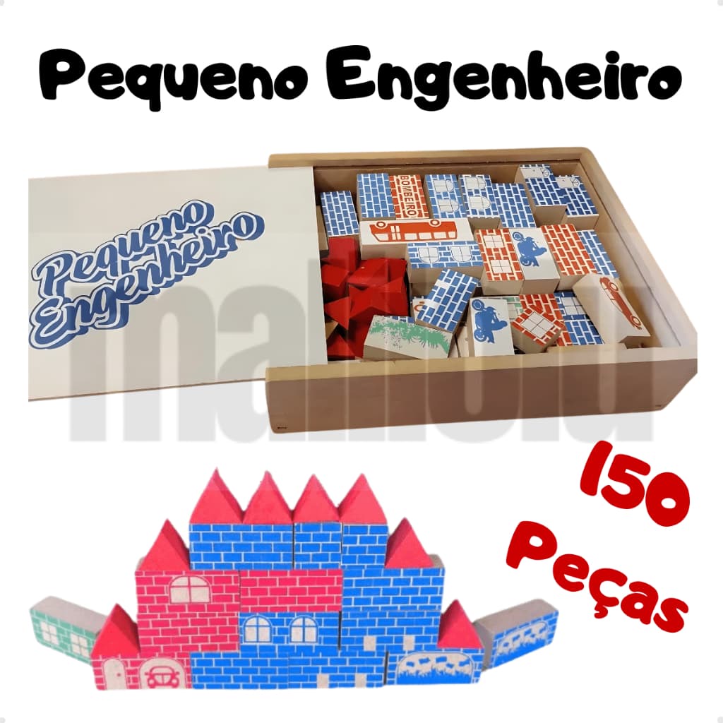 Castelinho Pequeno Arquiteto Engenheiro Blocos De Montar Em Madeira Futuro Engenheiro Educativo