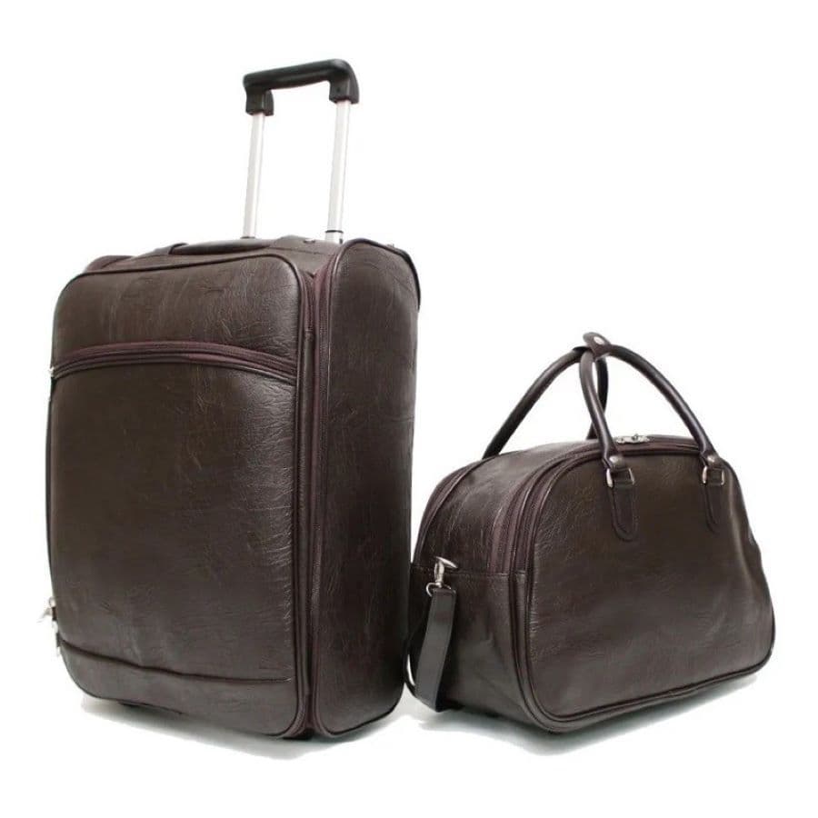Kit de Mala com 2 Malas de Couro sintético