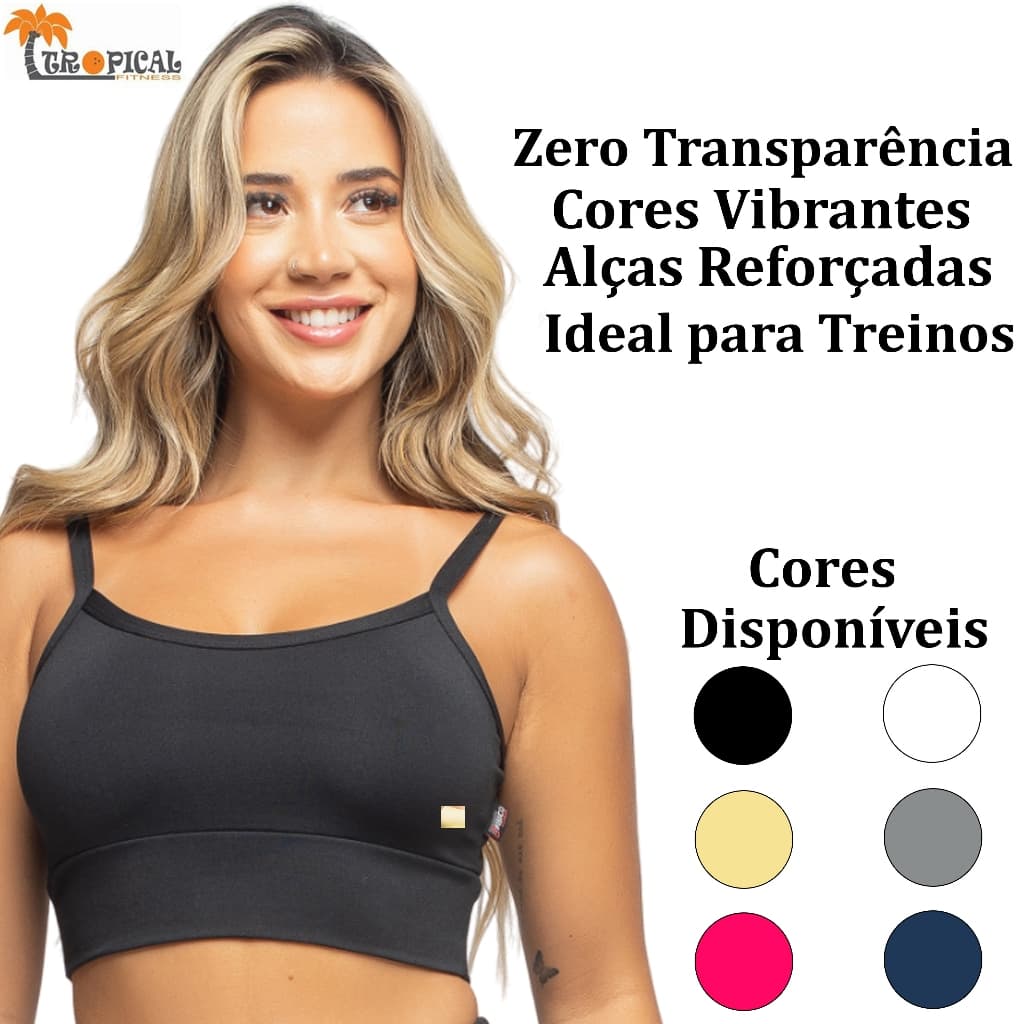 Top Fitness Alcinha sem Bojo Suplex Toper Cropped Academia Corrida Yoga Preto Esportivo Sutiã