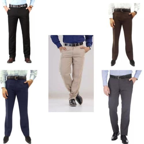 Kit 5 Calça Social premium /Cores Variadas/preto,bege,marrom,cinza,azul marinho,bege