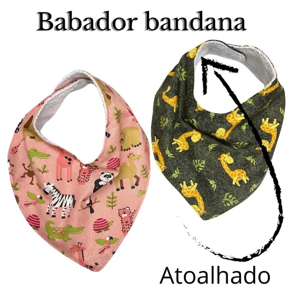 Babador Bandana atoalhado com ajuste menino e menina