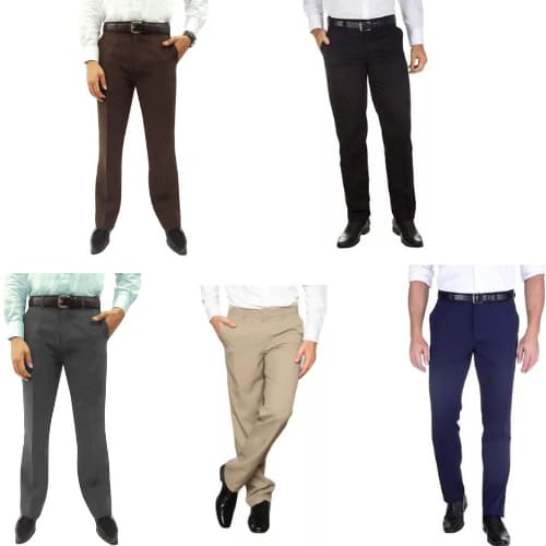 Kit 5 Calças Sociais Masculina Em Oxford Cores Variadas -  MELHOR PREÇO