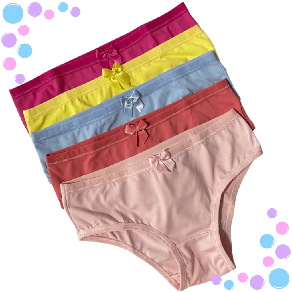 Calcinha Infantil Microfibra Poliamida Lisa Feminina Menina forro 100% Algodão Cotton 2 a 11 anos