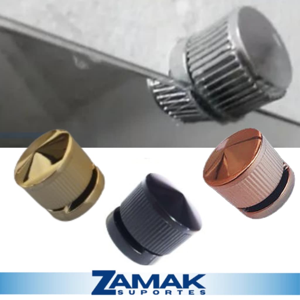 10 Suportes para Espelho Botão Francês em  Plástico ABS com parafusos e buchas incluídos