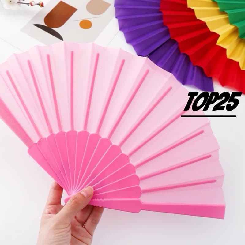 Leque ventilador dobrável ventilador de dança presente ventilador de plástico
