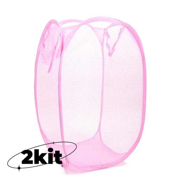 2 Conjuntos Cesto De Roupa Caixa Dobrável Para Armazenagem E Organização De Vestuário Brinquedos