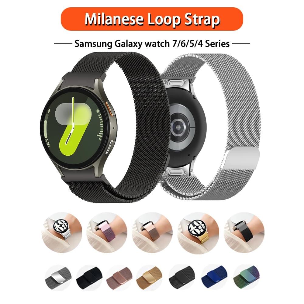 pulseira Samsung Galaxy Watch 7 FE 4 5 6 CLASSIC 40 44 45 43 47 mm pro-metal Milanese NAO INCLUSO ROLOGIO