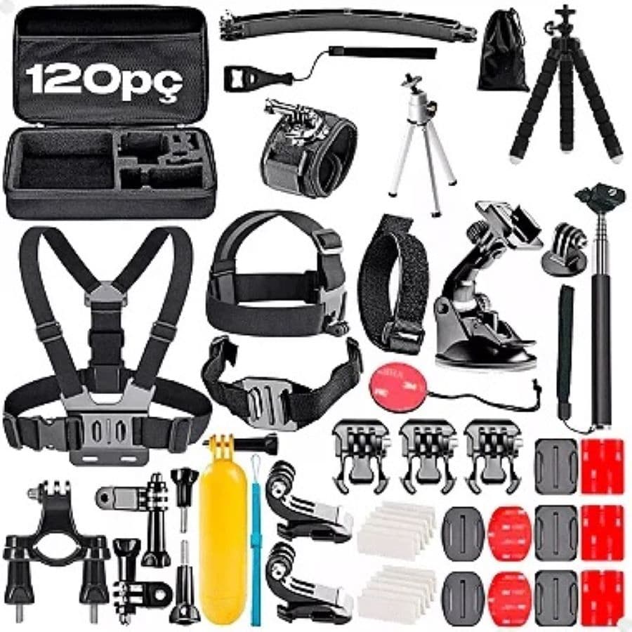 Kit Acessórios Para Gopro 120 Peças Completo e Versátil  9/10/11/12/max360 Lorben