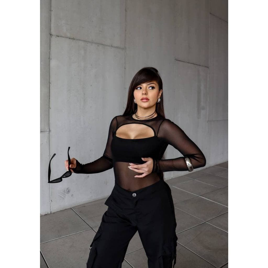 KARINA LOJA Body Selena feminino no Tecido Tule super tendência moda feminina