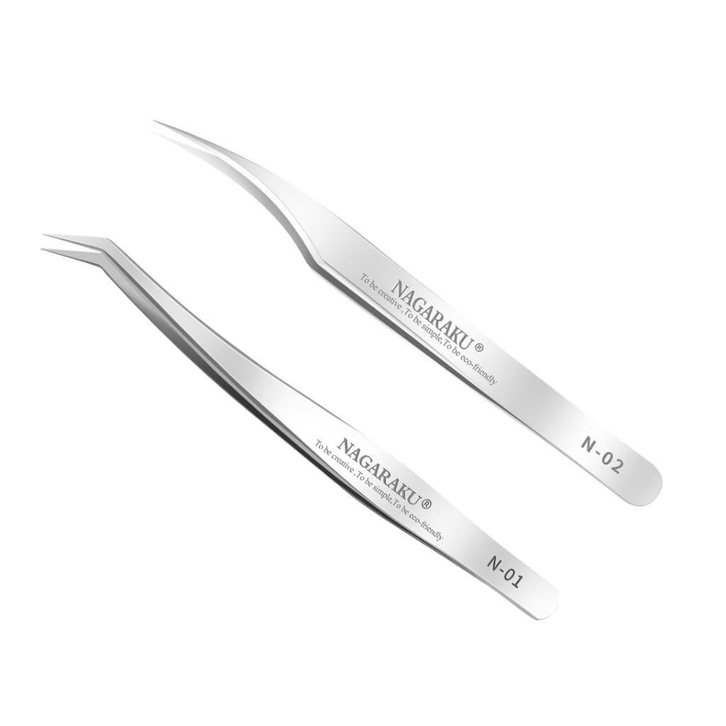 Kit Pinças Nagaraku N01 N02 Extensão De Cílios N04/N03