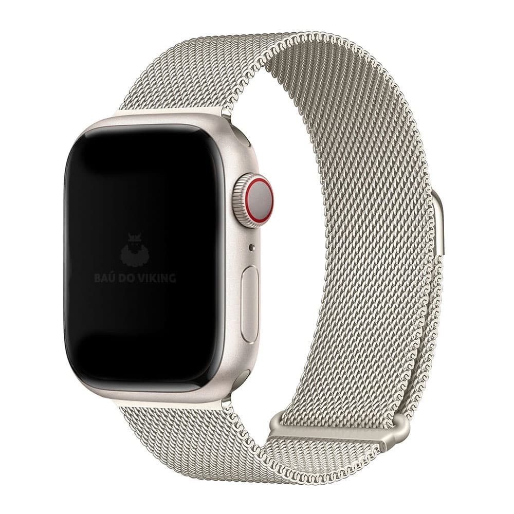 Pulseira Aço Milanese Compatível Com Apple Watch - NÃO É O RELÓGIO